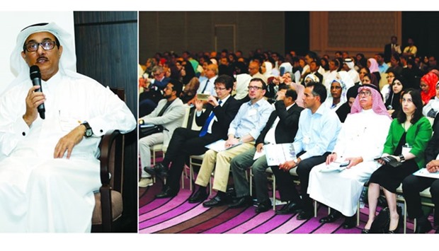 Dr. Abdulla al-Hamaq speaking at the event (L). A section of particpants at the congress (R).  PICTURE: Jayaram.