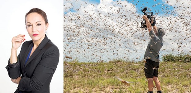 MISSION: u201cWe are continuing to deliver strong growth in the region against our key strategic pillars: premium content, global brands and an increased focus on digital in Mena,u201d says Natasha Hussain. Right: DARING: A still from Planet Earth II. The idea of being in the middle of a swarm of a billion flying locusts might bring most people out in a cold sweat, but not cameraman Rob Drewett. Using a helicopter, he and the team were able to put themselves in the flight path of this super-swarm in south west Madagascar. Rob was then able to use the latest in hand-held, gyro-stabilised camera technology to get shots that flew alongside the locusts, as if part of the swarm.