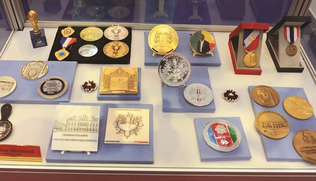 A view of the souvenirs and mementos at Arthus-Bertrandu2019s stall at Milipol Qatar. PICTURE: Shaji Kayamkulam