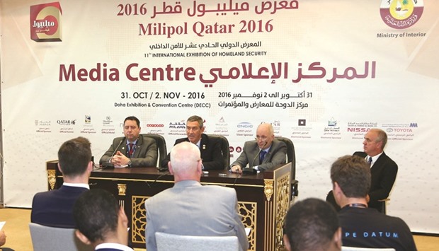 UK officials at a briefing held as part of Milipol Qatar yesterday.