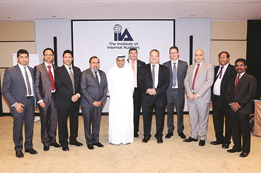 Dignitaries from the Institute of Internal Auditors (IIA) in Qatar and KPMG during the event.