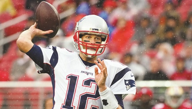 New England Patriots quarterback Tom Brady passes the ball against the San Francisco 49ers during the first quarter at Leviu2019s Stadium. PICTURE: USA TODAY Sports