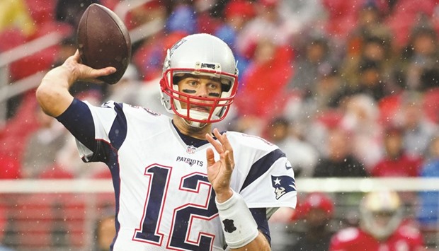 New England Patriots quarterback Tom Brady passes the ball against the San Francisco 49ers during the first quarter at Leviu2019s Stadium. PICTURE: USA TODAY Sports