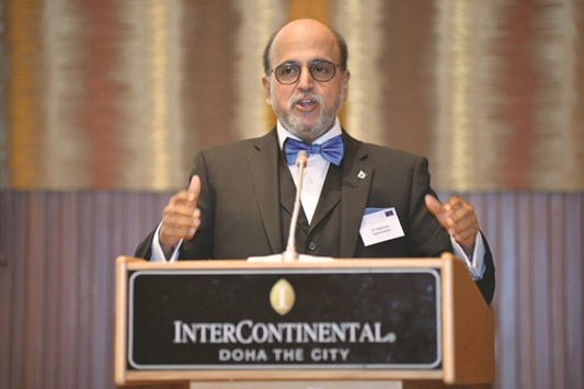 Seetharaman speaking at the conference. u201cThe low oil prices may affect diversification and infrastructure development funding and hence debt is the ideal solution for Qataru2019s infrastructure development needs,u201d he said.