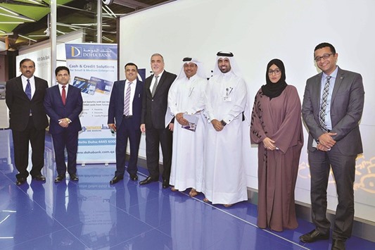 Dignitaries from Doha Bank and QDB during the SME camp.