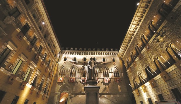 The Monte dei Paschi bank headquarters in Siena. Italyu2019s third biggest bank, which emerged as Europeu2019s weakest lender in regional stress tests this summer, is trying to fill a u20ac5bn capital hole.