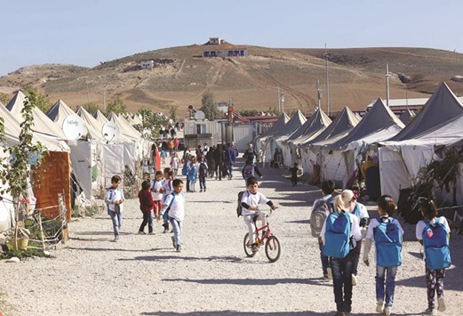 This file photo taken on December 16, 2015 shows children at the refugee camp in Osmaniye, Turkey.