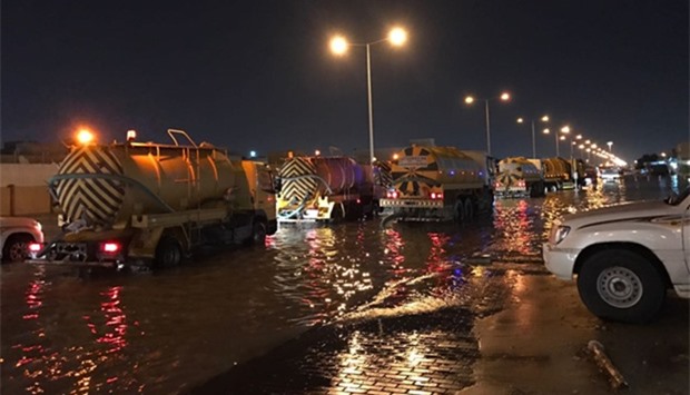 Sewage tankers continued to be deployed at many areas to alleviate flooding.