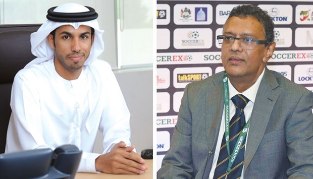 UAE Football Association general secretary Mohamed Hazzam al-Dhaheri (left) and All India Football Federation general secretary Kushal Das.