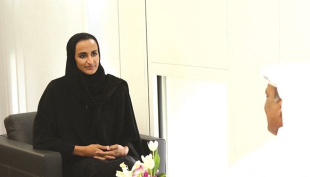 HE Sheikha Hind bint Hamad al-Thani is being interviewed by QNA.
