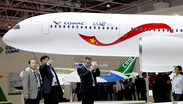 A model of a widebody jet, to be developed by COMAC and Russia's UAC