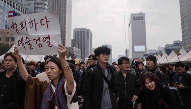 Anti-government demonstration calling for the resignation of South Korea president