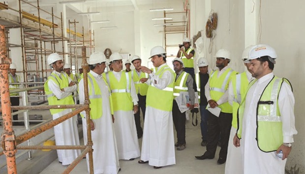 HE the Minister of Municipality and Environment Mohamed bin Abdullah al-Rumaihi during his visit to the project site.