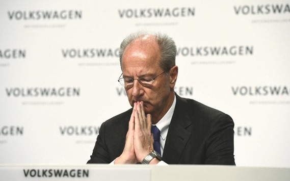Hans-Dieter Poetsch, supervisory board chairman of Volkswagen, during a press conference in Wolfsburg, central Germany. The new investigation, which relates to Poetschu2019s time as finance chief of VW, is the latest fallout from the carmakeru2019s admission last year that it cheated on diesel emissions tests.