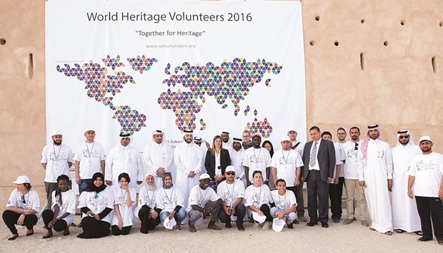 Qatar Museums officials join volunteers in a visit to Al Zubarah fort.