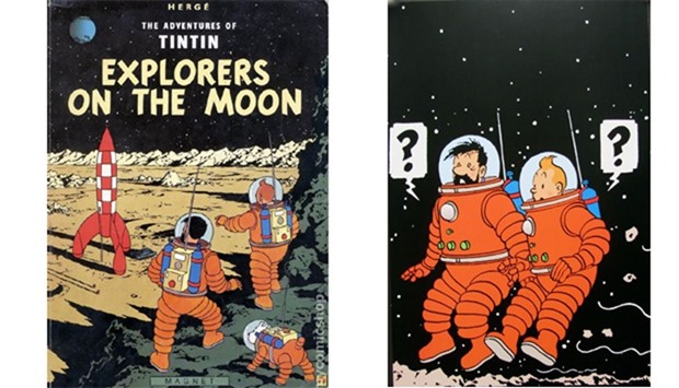 'Explorers on the Moonu2019 Tintin comic