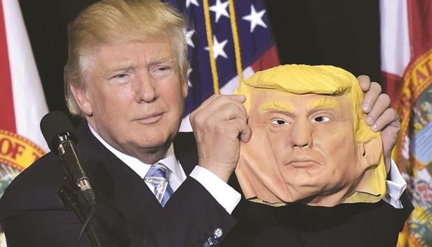 Trump during a rally in Sarasota, Florida.