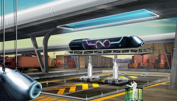 An airtist's impression of hyperloop transportation system