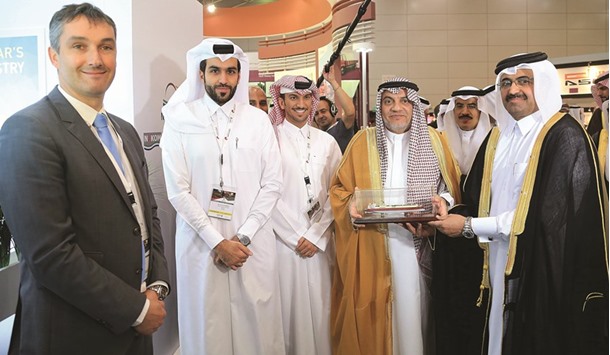 HE the Minister of Energy and Industry joins other dignitaries and officials of Nakilat at the u2018Made in Qataru2019 expo held in Riyadh.
