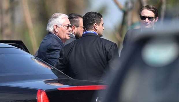 US Secretary of State Rex Tillerson arrives at the Apec CEO Summit, part of the broader Asia-Pacific Economic Cooperation (Apec) leaders' summit, in Danang, Vietnam on Friday.