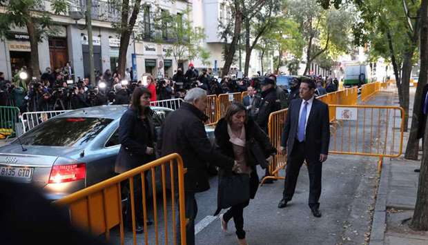 Forcadell arrives at the Supreme Court in Madrid yesterday to be questioned over her role in Cataloniau2019s independence drive.