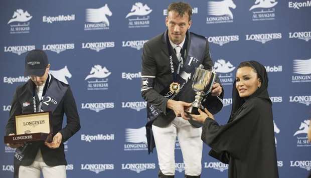 Her Highness Sheikha Moza bint Nasser crowns Qatari rider Bassem Hassan Mohammed as the Longines Global Champions Tour Grand Prix of Doha winner, and Dutch rider Harrie Smolders as the Longines Global Champions Tour overall winner.