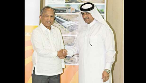 QSTec chairman and CEO Dr Khalid Klefeekh al-Hajri and the Philippinesu2019 Department of Energy secretary Alfonso G Cusi during a recent meeting in Doha.