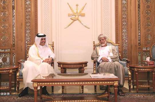 Qataru2019s  Minister of Foreign Affairs HE Sheikh Mohamed bin Abdulrahman al-Thani met the Minister Responsible for Foreign Affairs of Oman Yusuf bin Alawi bin Abdullah, in Muscat yesterday. Discussions during the meeting dealt with relations between Qatar and Oman and ways of strengthening them, in addition to the latest developments in the region.