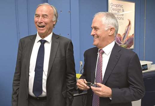 Conservative Liberal party MP John Alexander (left) with Australian Prime Minister Malcolm Turnbull.