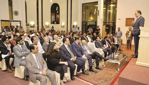Q&A SESSION: A good number of Pakistani community members interacted with the minister during his recent visit to Qatar.