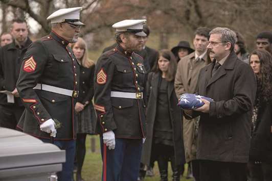 MOVING: Richard Shepherd, played by Steve Carell, in the scene of the burial of his son. Itu2019s an engaging tale of friendship, family, duty, respect, pain and fear.