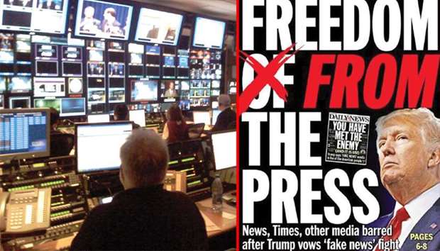 (LEFT) NEWSROOM: The debate about the veracity and impact of news has assumed great significance following the controversial election of Donald Trump in last yearu2019s US presidential elections. (RIGHT) DEBUNKED: US President  Donald Trump may be fond of complaining about u201cfakeu201d news, but the truth is that journalism drives the conversation, and science has proven it