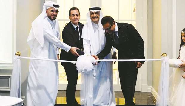 Saoud al-Darwish, Eric Chevallier, Bader al-Darwish and Naeem Khan at the opening of Bridal Lounge.