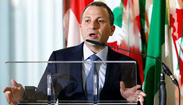 Lebanese Foreign Minister Gebran Bassil speaks during a meeting with Italian counterpart Angelino Alfano in Rome, Italy