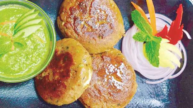BELLY-FULL: Hyderabadi shikampuri kebab is a meat patty stuffed with seasoned and spiced hung curd. Photo by the author