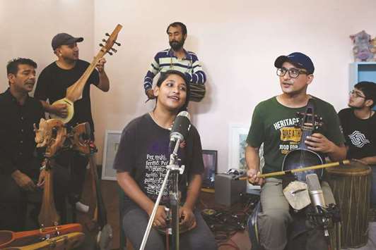 Nepali band Night rehearses in Kathmandu.
