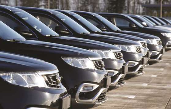 Geely cars are seen at the Belarusian-Chinese closed joint-stock company BelGee plant in Zhodino, Belarus. The joint venture firm unveiled a plant producing Belarussian-made vehicles, targeting the Russian market. The investment is a measure of growing political ties between the two countries.