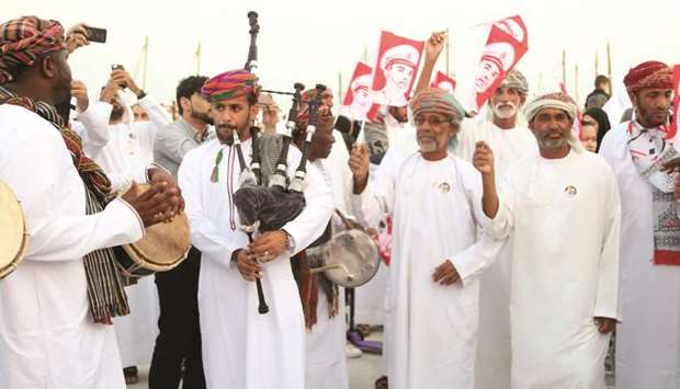 A large contingent from Oman attended the Traditional Dhow Festival at Katara, highlighting the close relations between Qatar and Oman. Musicians, bearing portraits of HM Sultan Qaboos bin Said, were also seen taking part in the festival yesterday. PICTURES: Jayan Orma
