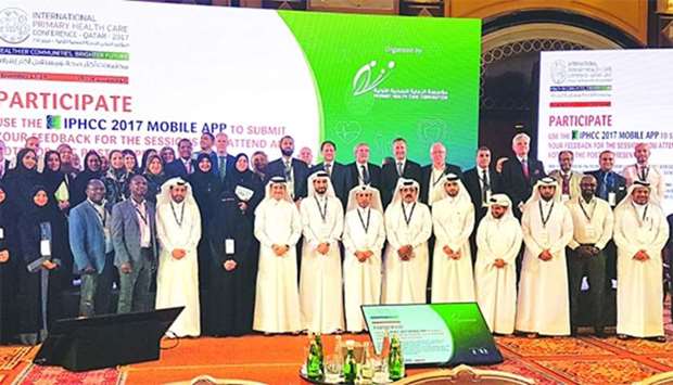 Qatar's senior health officials and international health experts at the closing ceremony of the three-day Primary Health Care Conference in Doha. PICTURE: Joey Aguilar