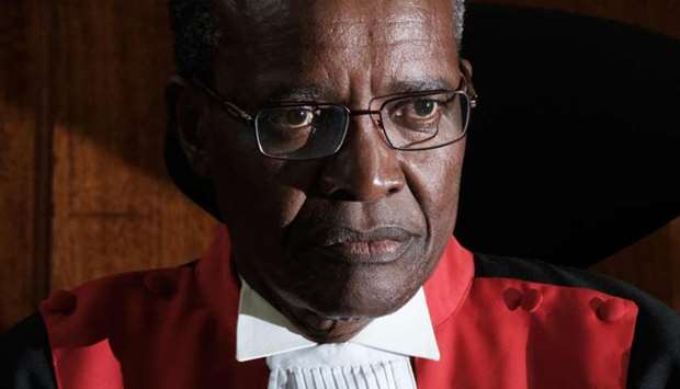 Kenyan Chief Justice David Maraga looks on as the Kenya's Supreme Court dismissed two petitions to overturn the country's October 26 presidential election re-run.