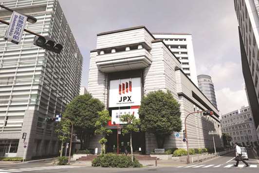 A view of the Tokyo Stock Exchange. The Nikkei 225 closed down 0.6% to 22,261.76 points yesterday.