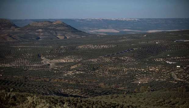 A general view shows drought-stricken Albanchez de Magina near Jaen
