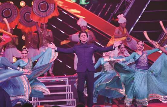 SHOWMAN: Shah Rukh Khan performs during the opening ceremony of 48th edition of International Film Festival of India (IFFI) at the Dr Shyama Prasad Mukherjee Stadium in Bambolim, near Panaji, Goa.