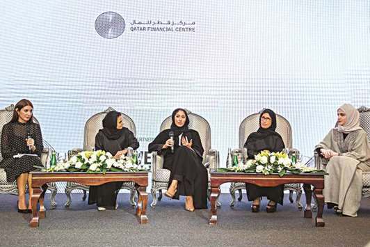 The Qatar Financial Centre Authorityu2019s u2018Empowering Women in Businessu2019 session in progress.