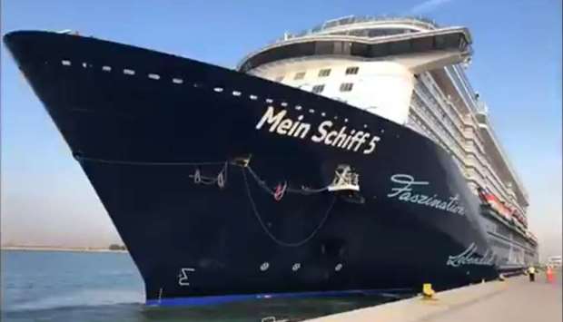 Cruise ship Mein Schiff 5 docked at Doha Port on Wednesday. PICTURE: Mwani Qatar