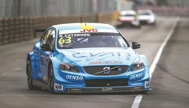 Polestar Cyan Racingu2019s Nicky Catsburg in action during the 2017 FIA WTCC World Touring Car Championship race at Guia International Circuit in Macau earlier this month.