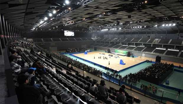 The main arena of Musashino Forest Sports Plaza which opened in Tokyo