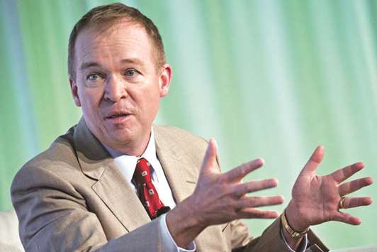 Mick Mulvaney, director of the Office of Management and Budget (OMB), speaks during an interview in Washington, DC. Trump on Friday said heu2019s naming Mulvaney to be the temporary head of the Consumer Financial Protection Bureau.
