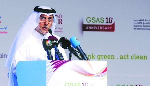 Gord's Dr Yousef al-Horr speaking at the opening session of the two-day Sustainability Summit 2017 in Doha. PICTURE: Shemeer Rasheed