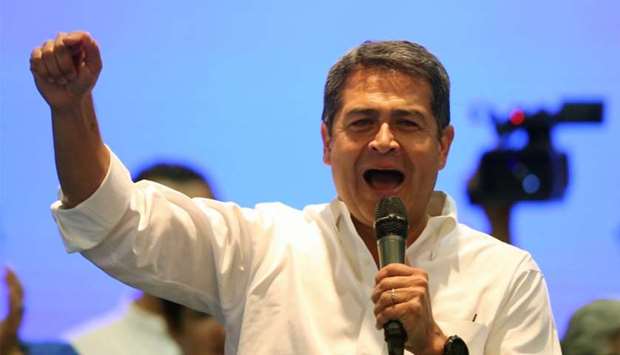 Honduras President and National Party candidate Juan Orlando Hernandez